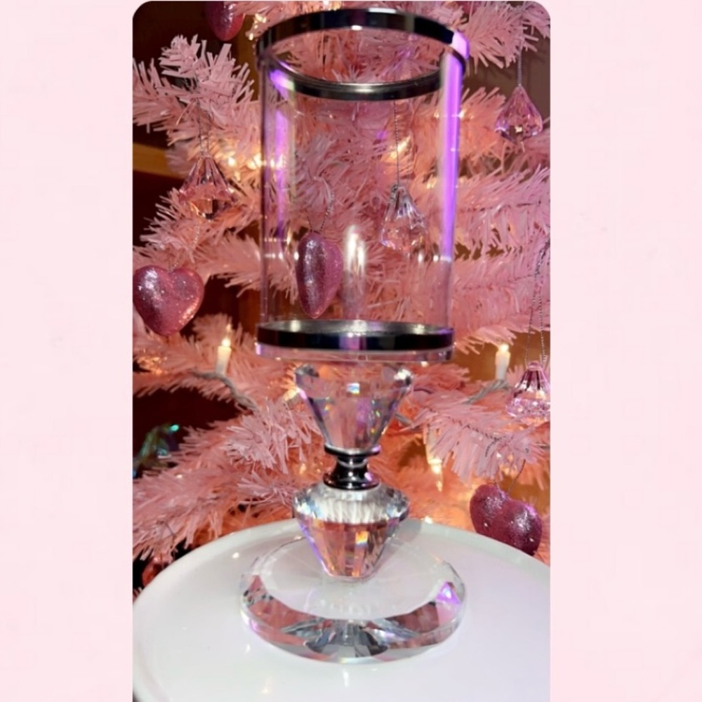 Glam crystal candle holder, pen holder, makeup brush holder 7”